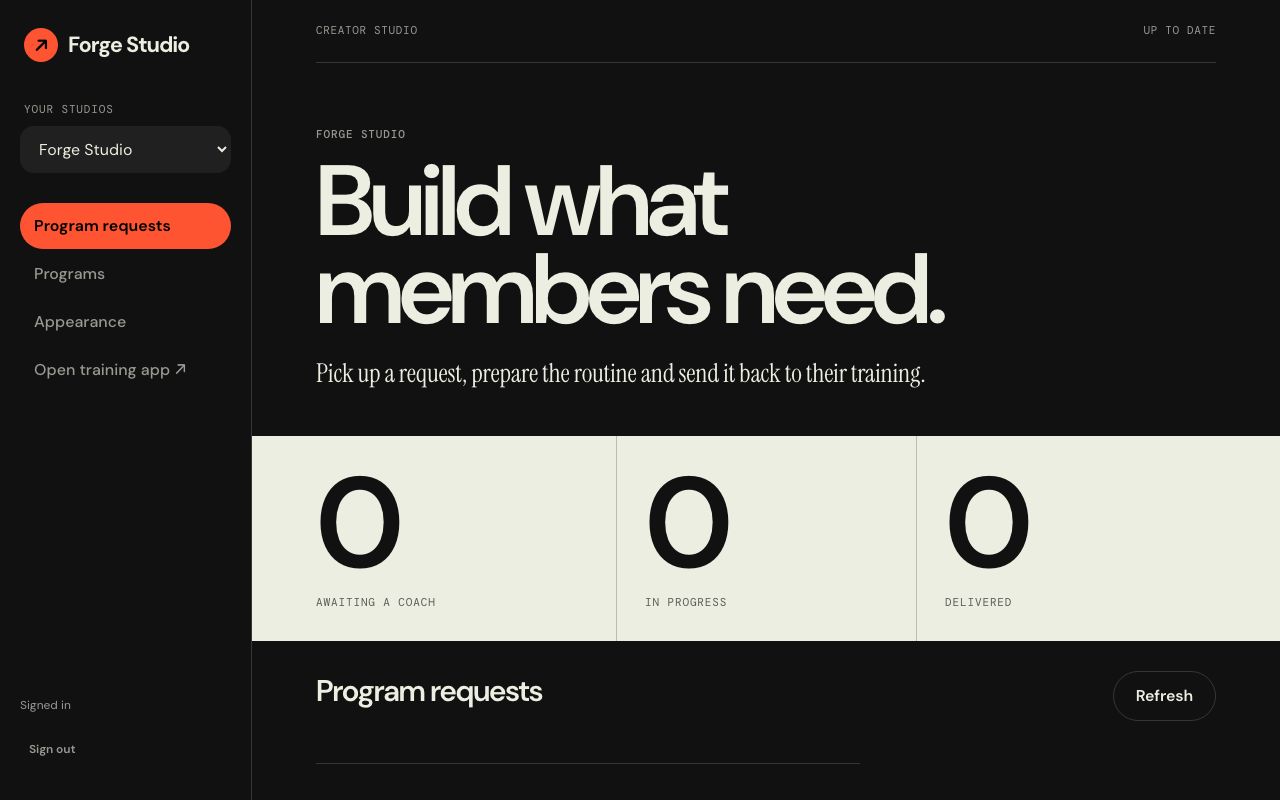 A coach’s list of programme requests from members
