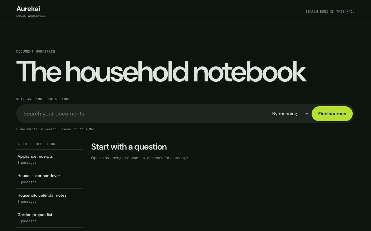 The document workspace with its list of documents